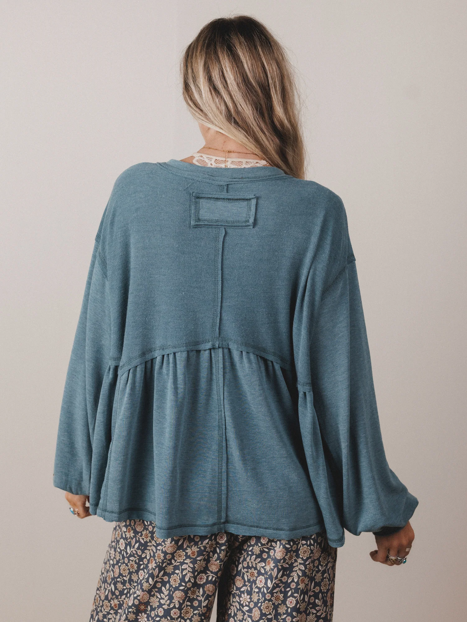 The Nest Sweet Nothings Long Sleeve Top - Teal - Image 6