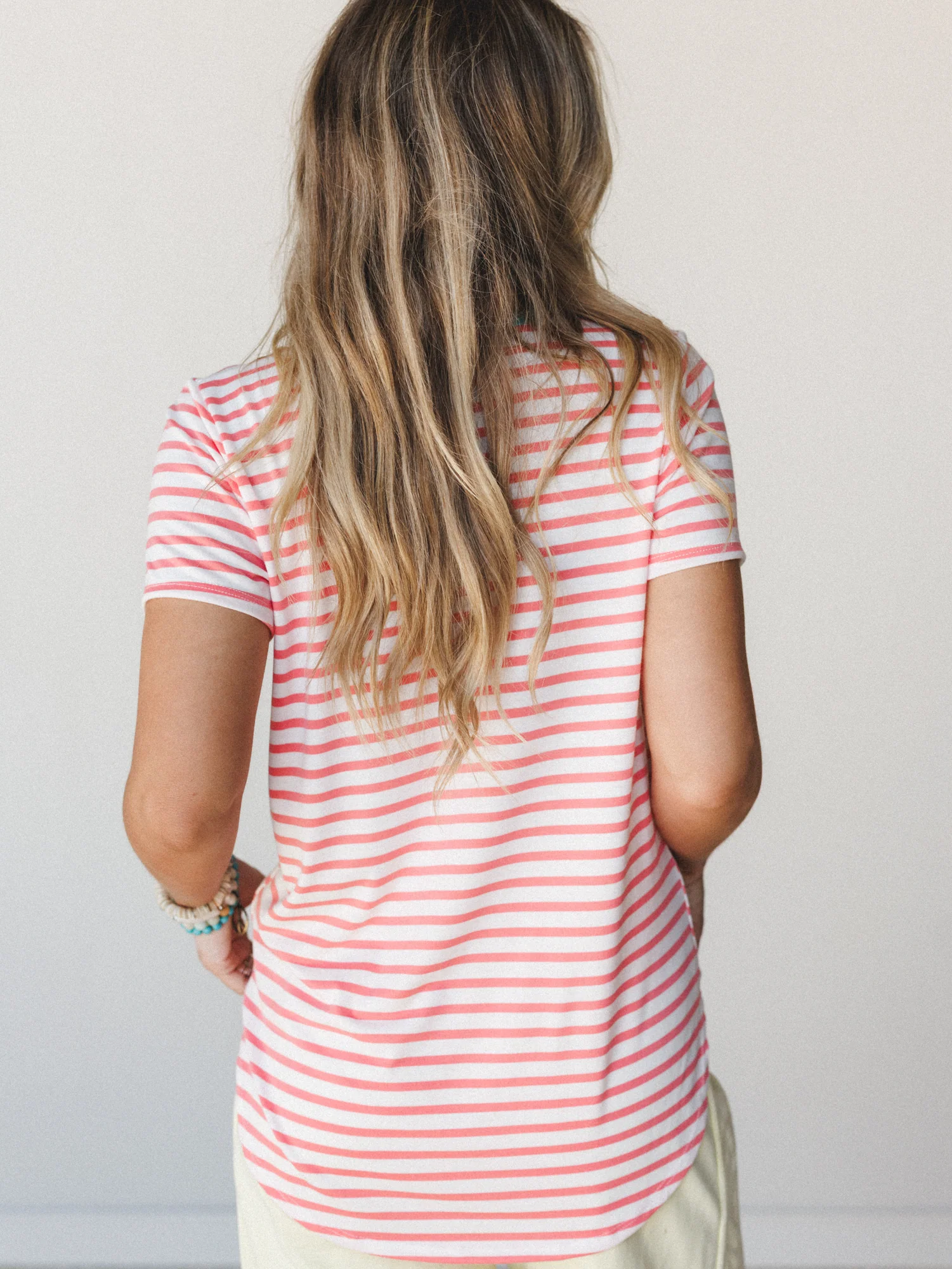 The Nest Scoop Neck Bralette Tee - Coral - Image 4