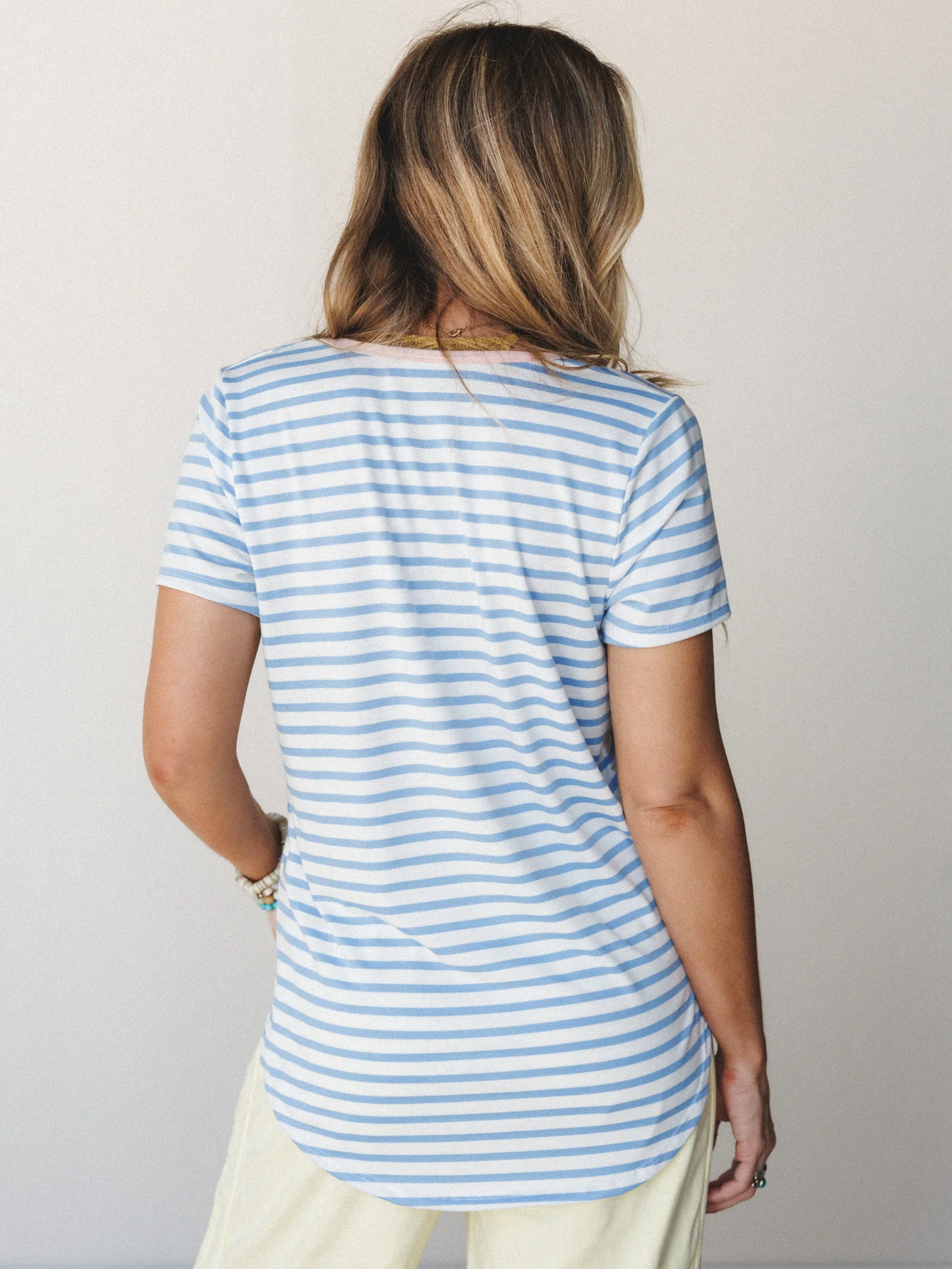 The Nest Scoop Neck Bralette Tee - Sky Blue - Image 3