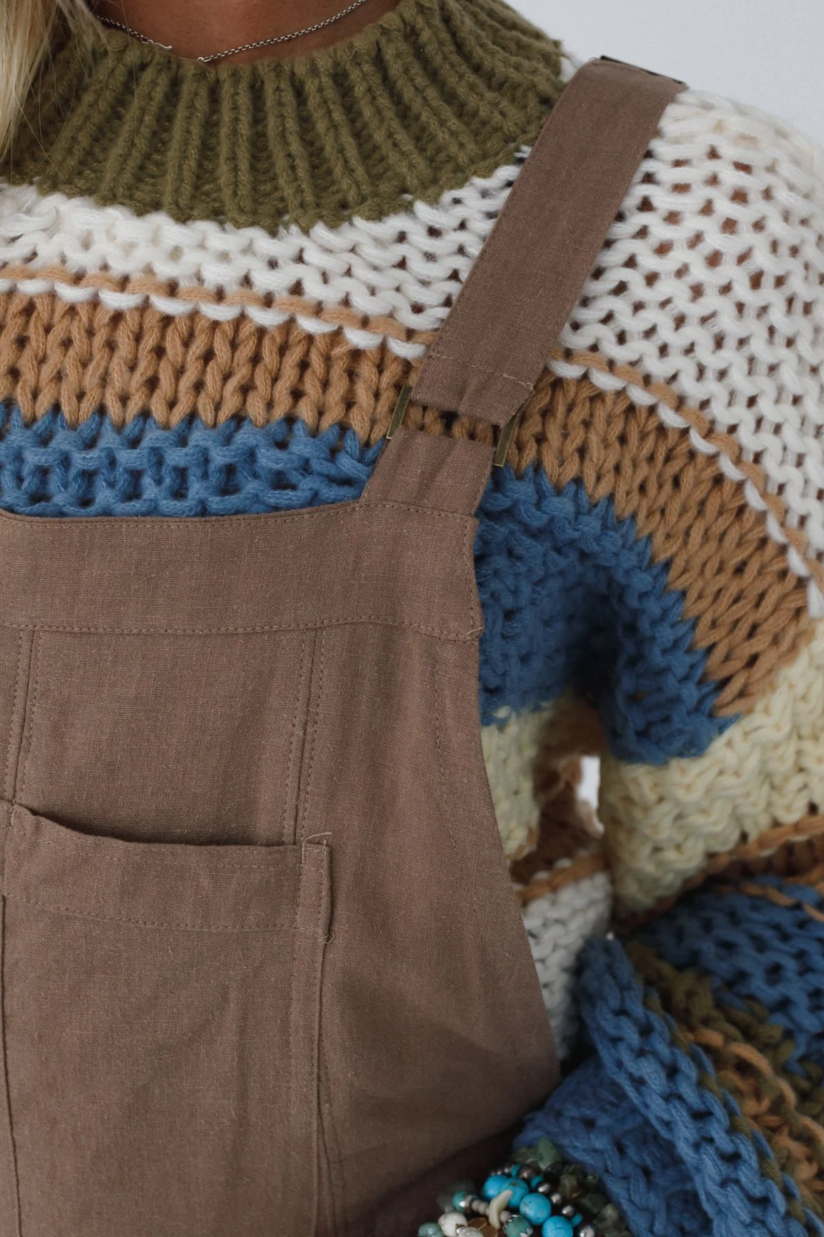 The Nest Theadora Wide Leg Cinched Overalls - Mocha - Image 2