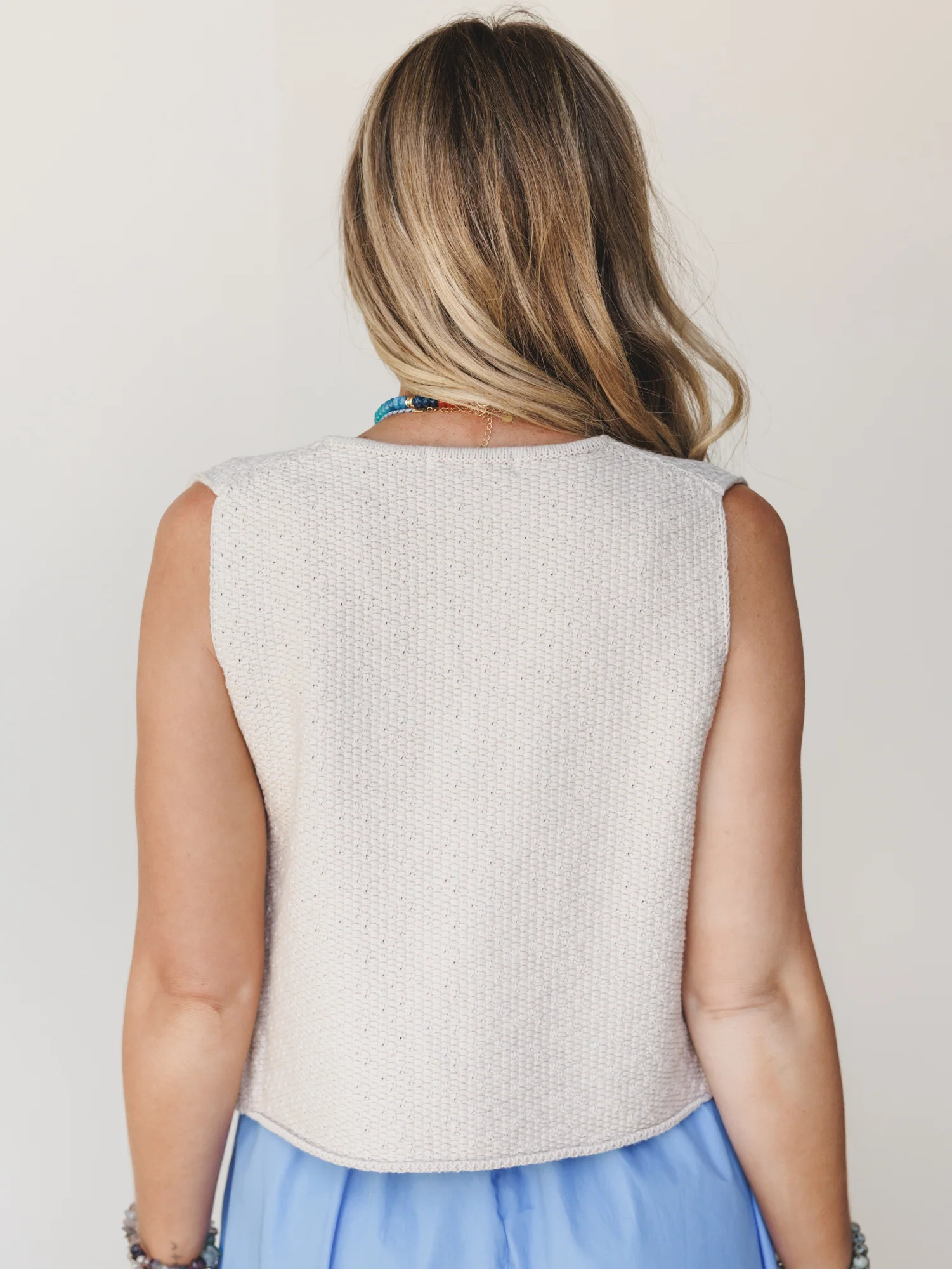 Tied In A Bow Vest - Bone - Image 4