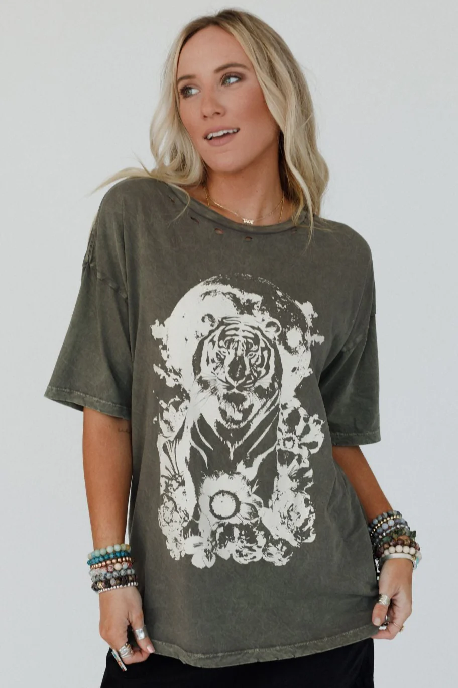 Tiger Moon Graphic Tee - Iron - Pre Order