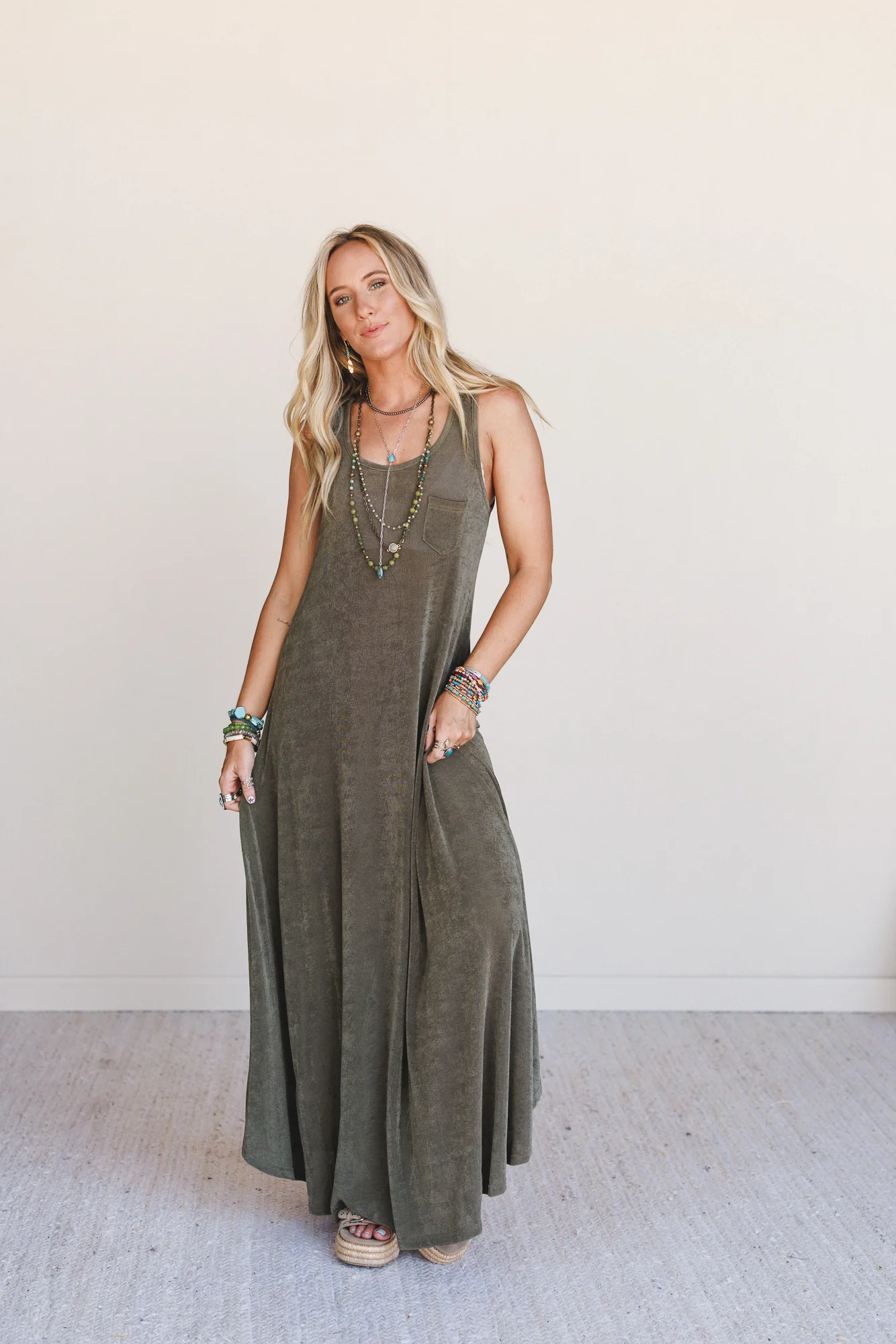 Timeless Grace Maxi Dress - Olive - Image 3