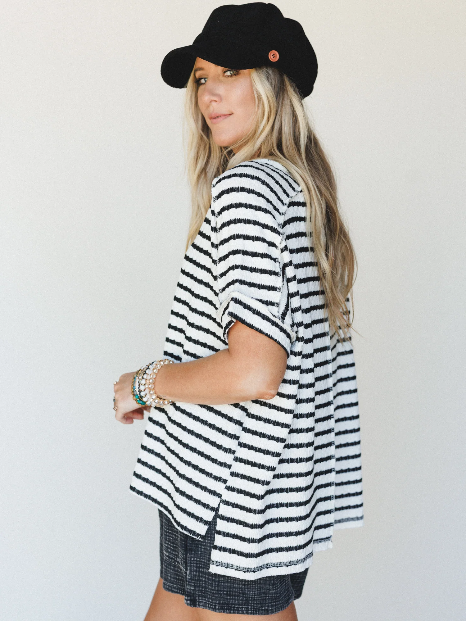 Timeless Lines Striped Tee - Black - Image 2