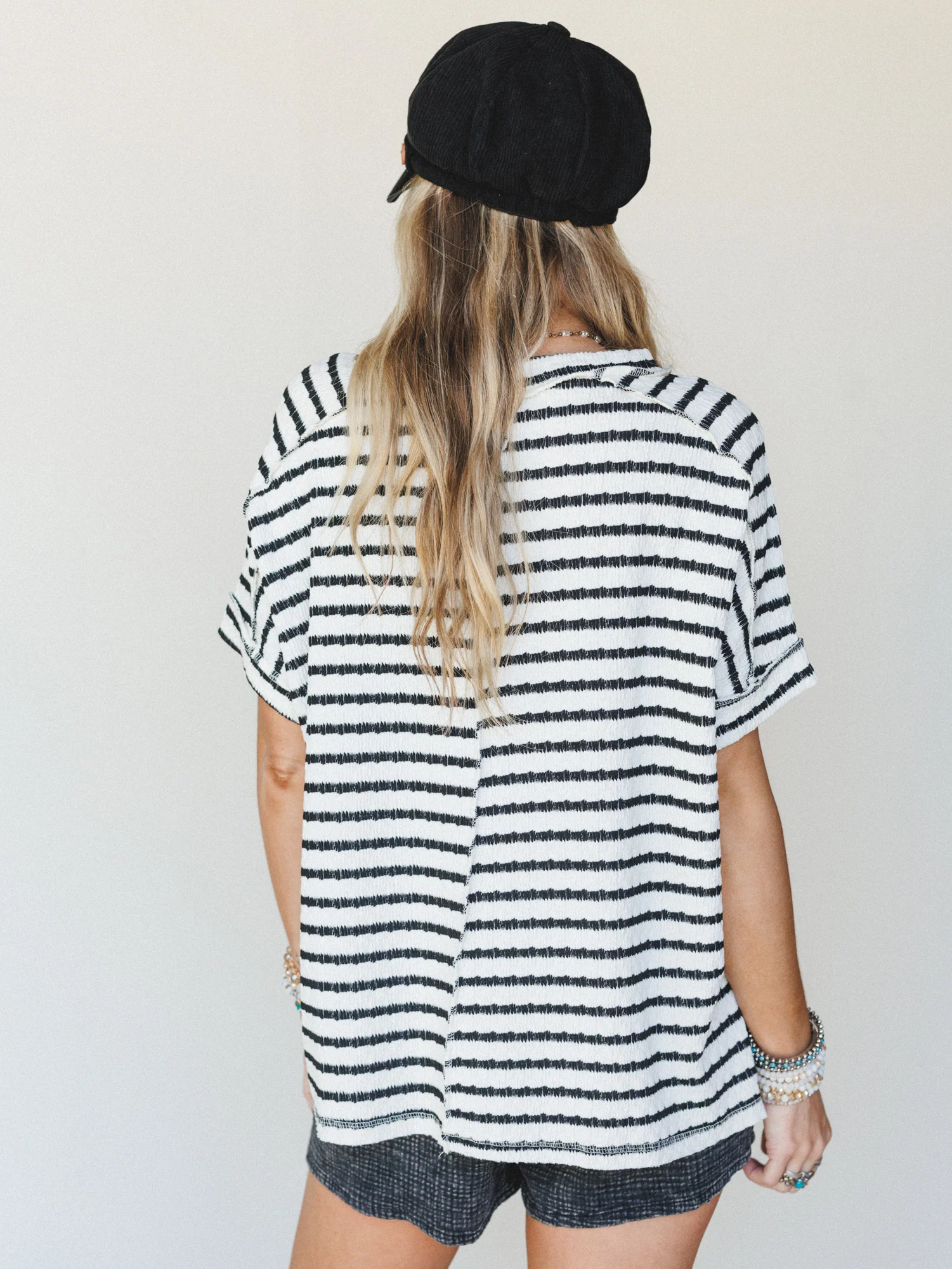 Timeless Lines Striped Tee - Black - Image 3