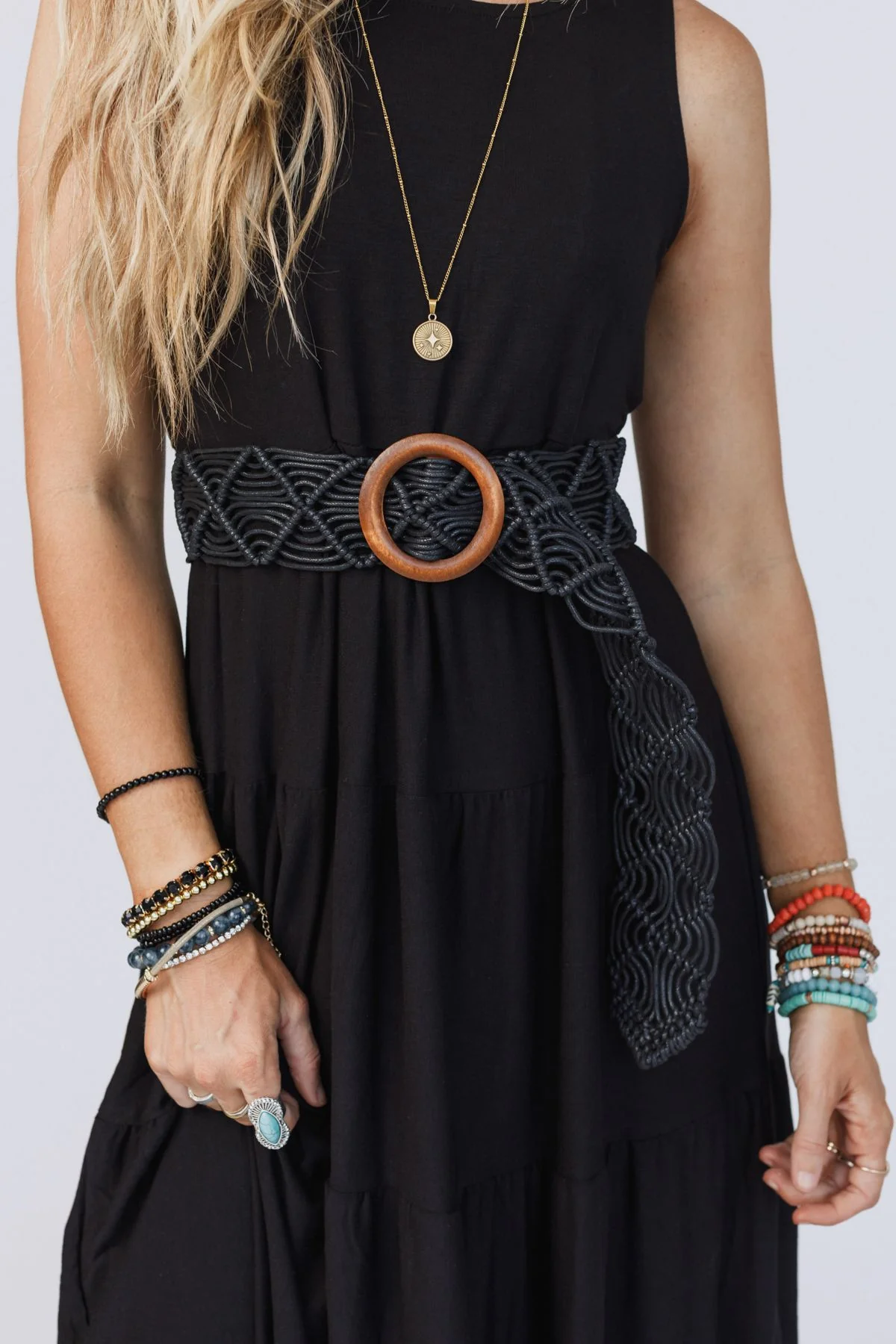 To The Beach Woven Belt - Black