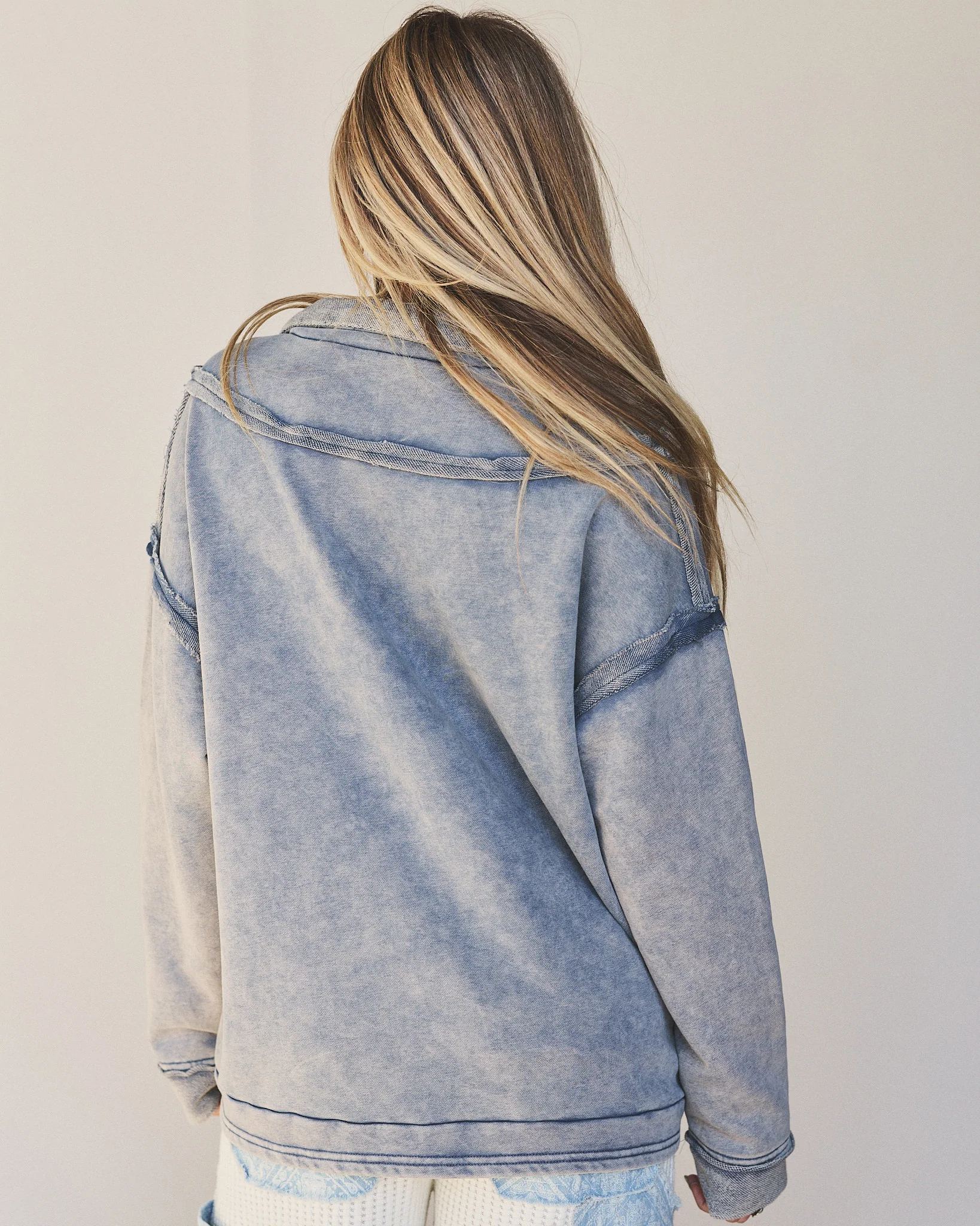 Tomlin Washed Pullover - Denim - Image 4