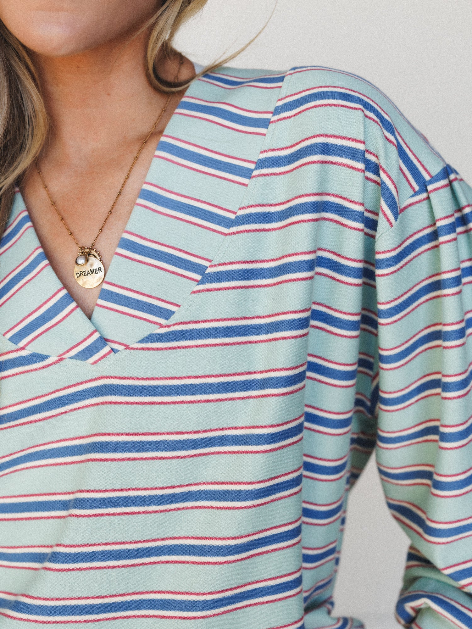 Top Notch Stripe Shirt - Mint Blue - Image 3