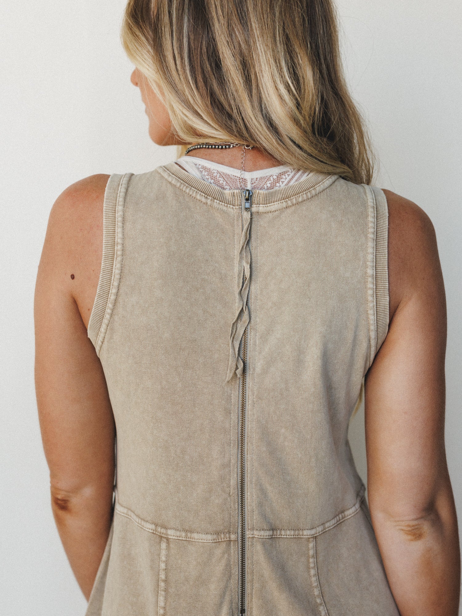 Turning Point Washed Cargo Jumpsuit - Latte - Image 5