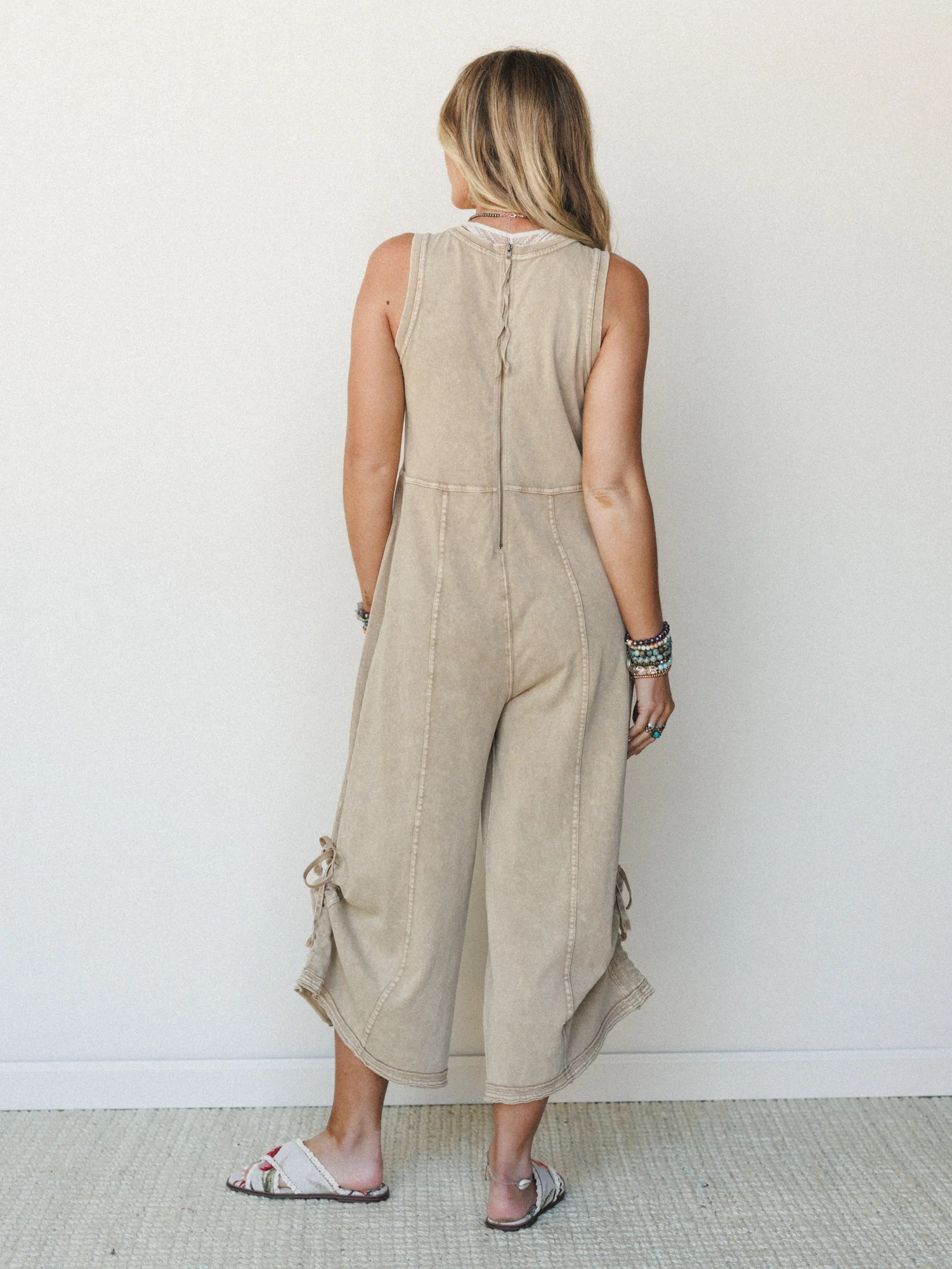 Turning Point Washed Cargo Jumpsuit - Latte - Image 6