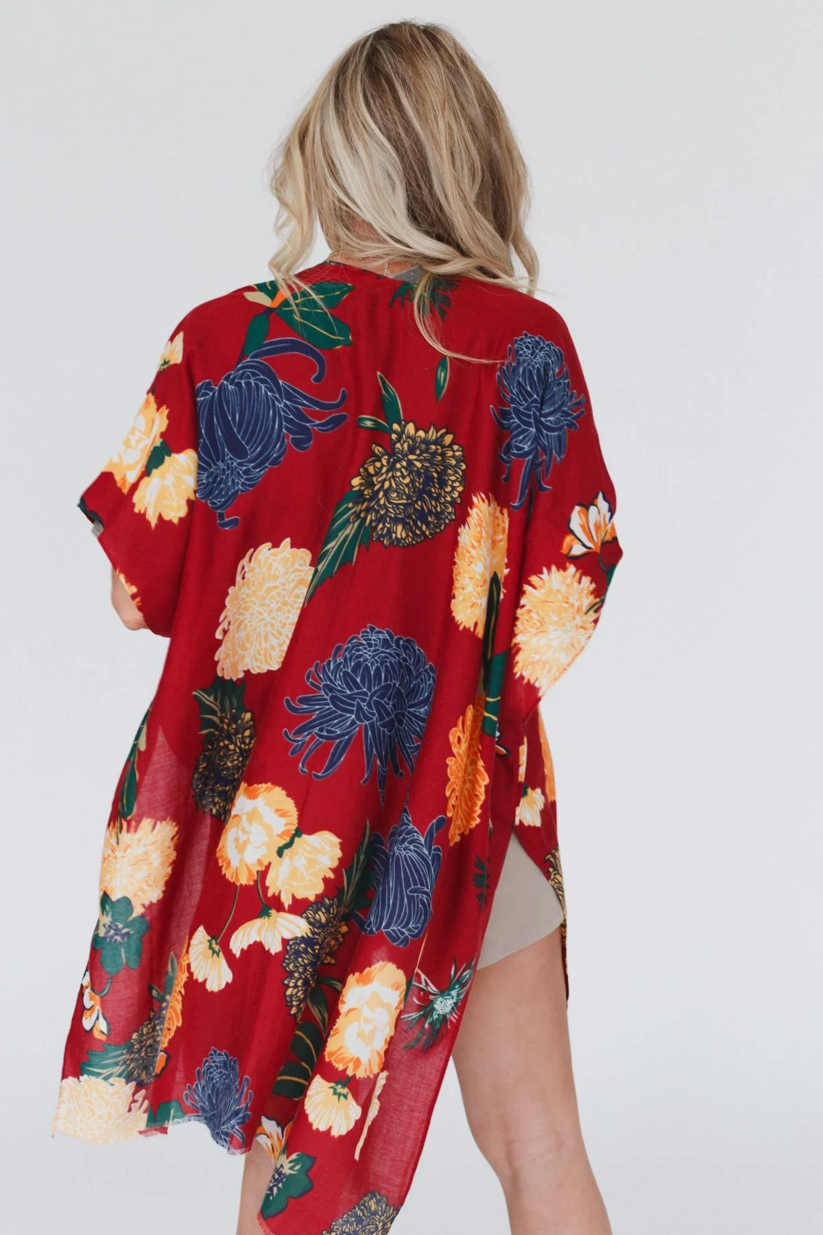 Tyler Floral Kimono - Red - Image 3