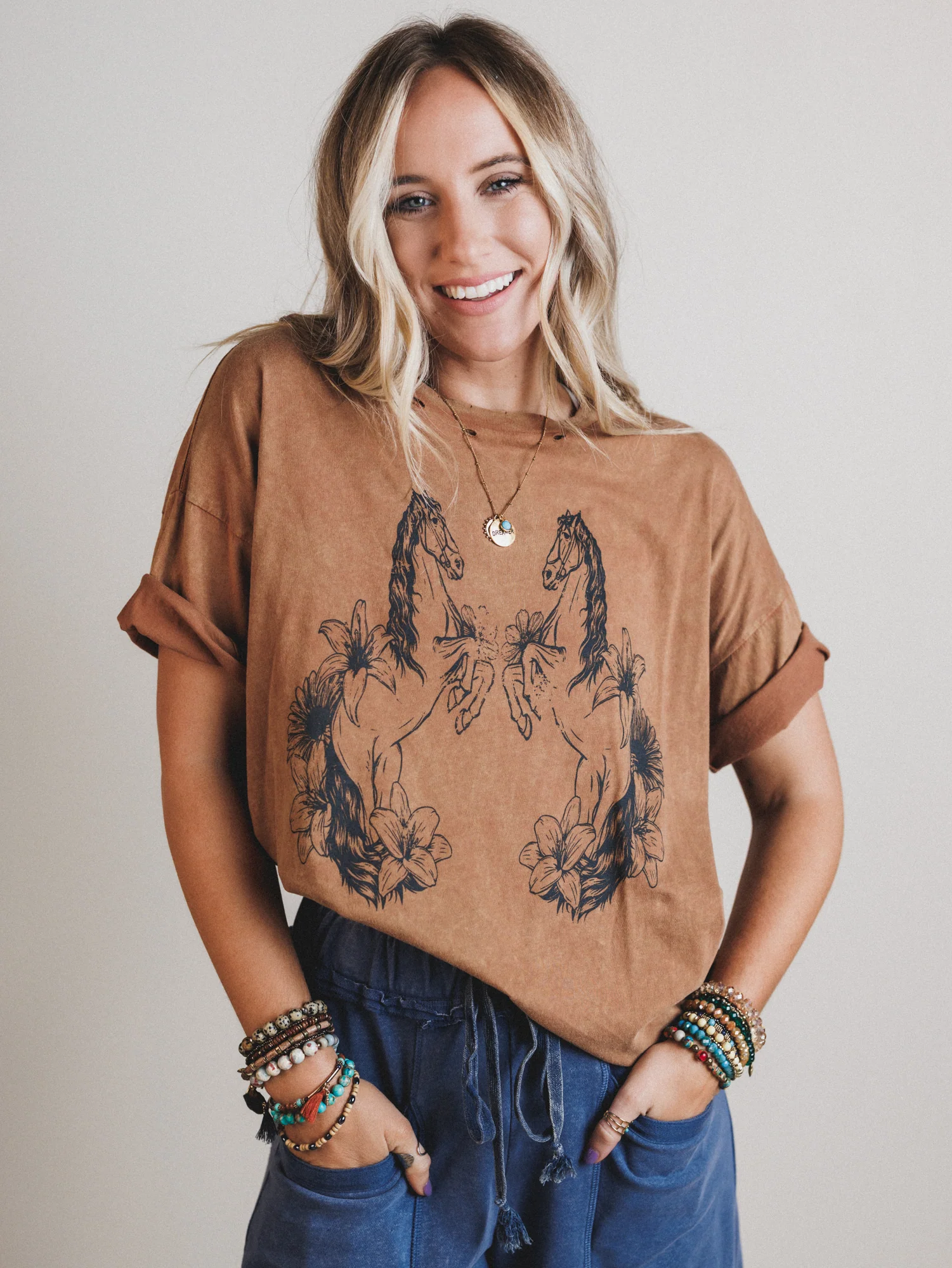 Vintage Horses Tee - Toffee - Image 2