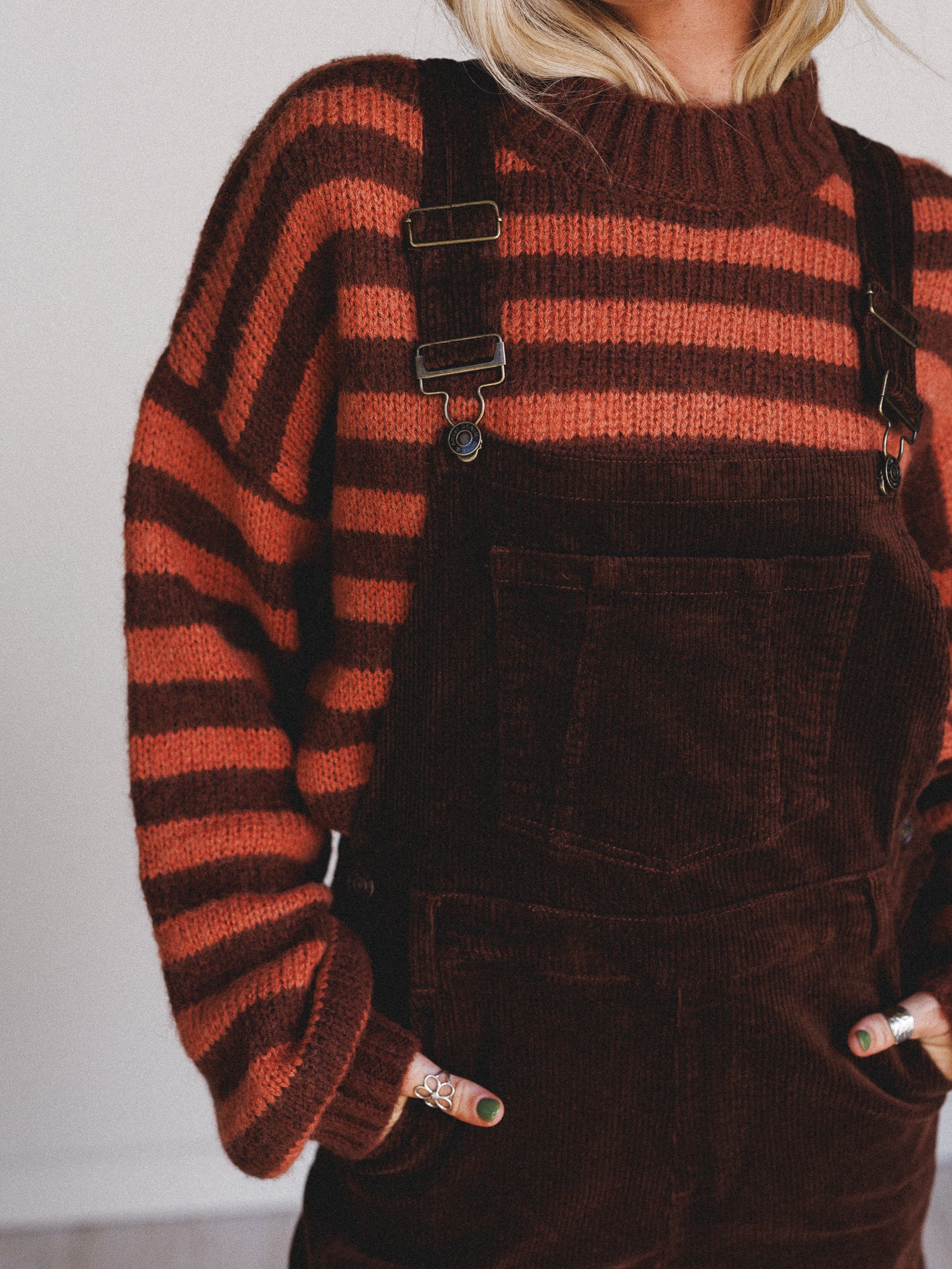 Wanderheart Corduroy Overalls - Brown - Image 3