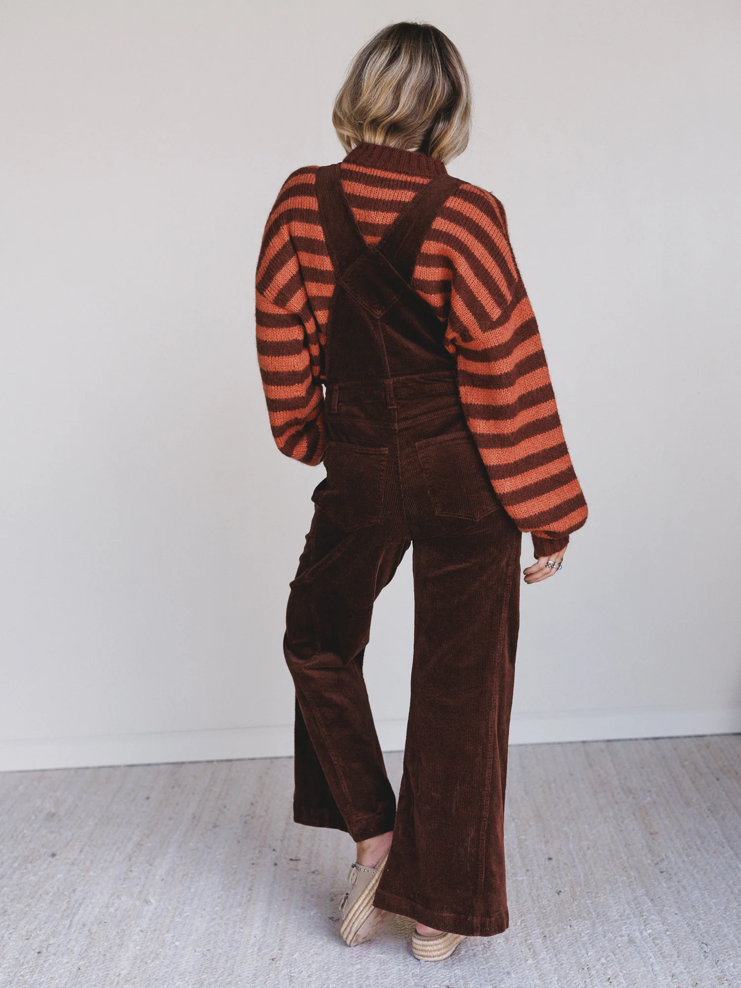 Wanderheart Corduroy Overalls - Brown - Image 5