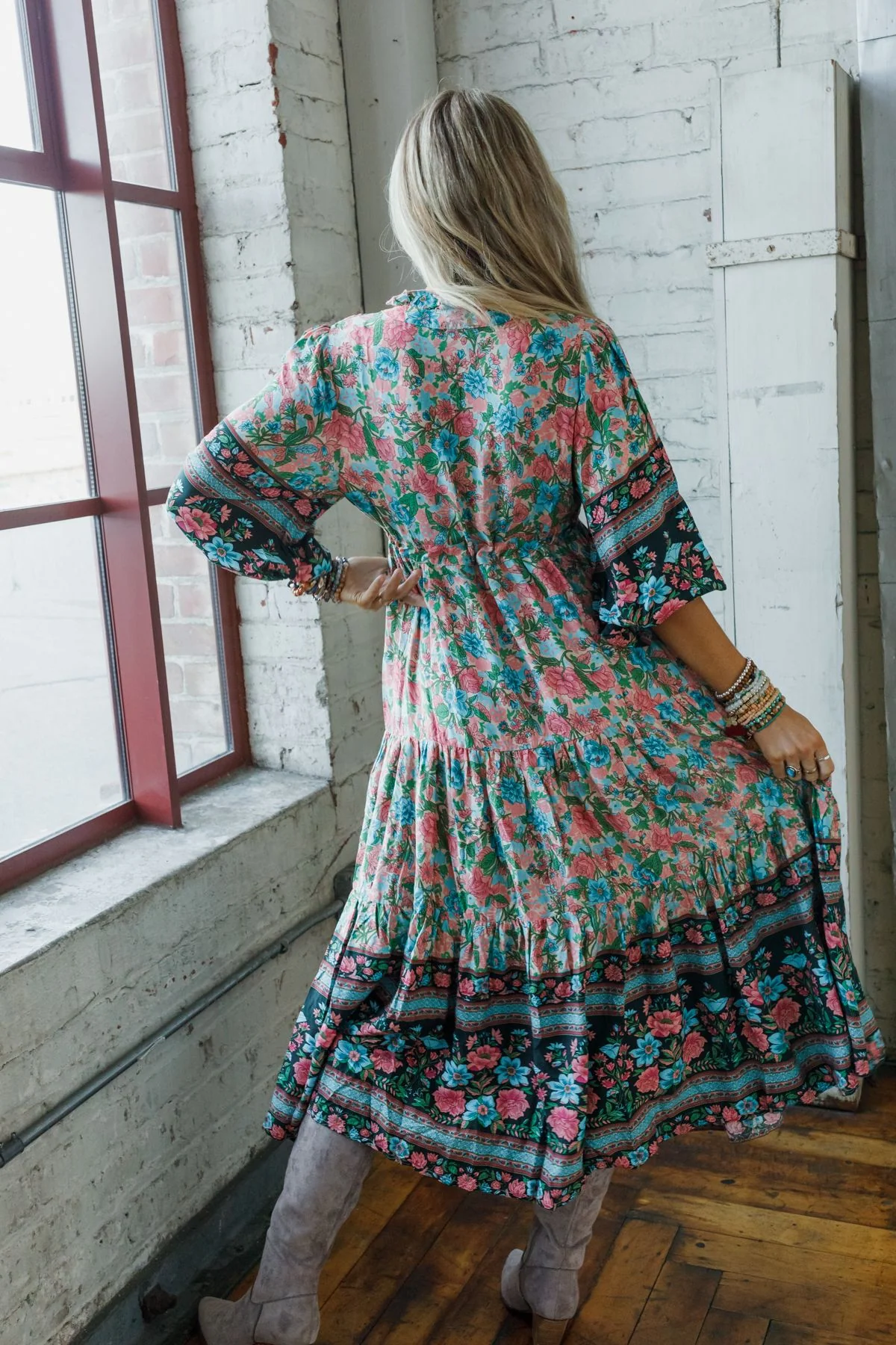 Wandering Soul Printed Midi Dress - Sage - Image 5