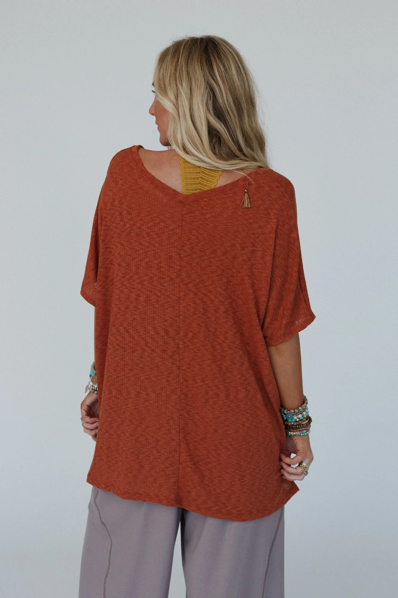 The Nest Warm Nights V Neck Top - Cayenne - Image 4