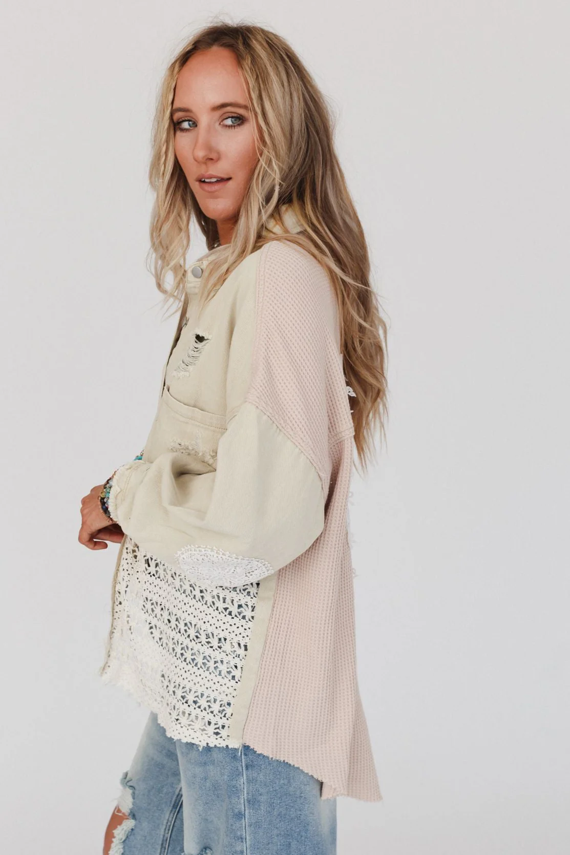 Way Home Patch Detail Shacket - Beige - Image 4