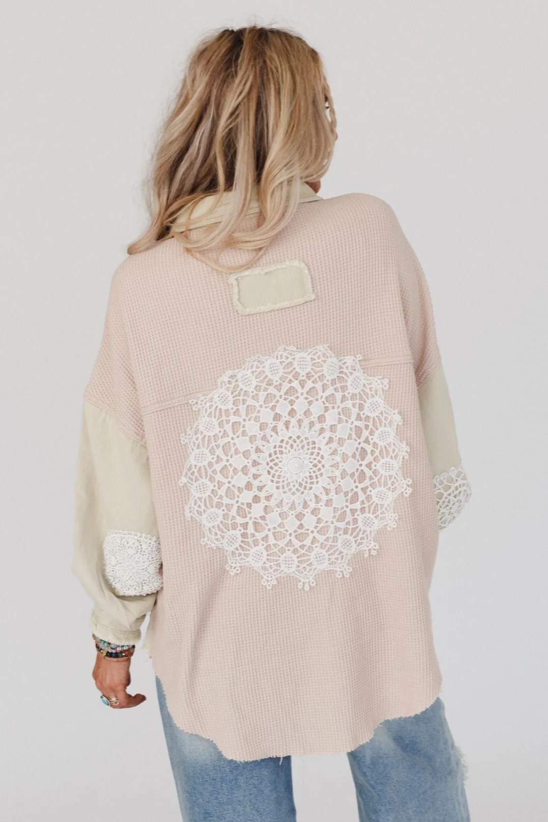Way Home Patch Detail Shacket - Beige - Image 6
