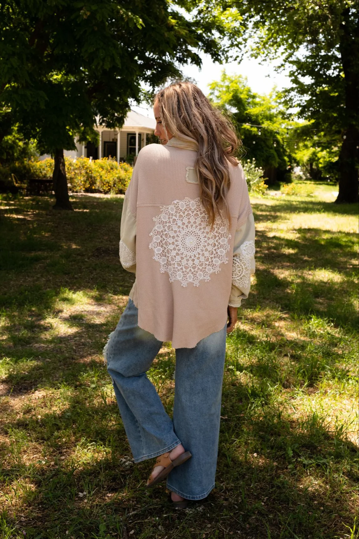 Way Home Patch Detail Shacket - Beige - Image 7