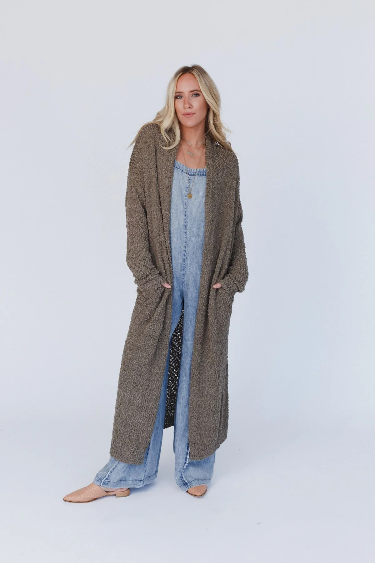 Wednesday Duster Cardigan - Olive - Pre Order - Image 2