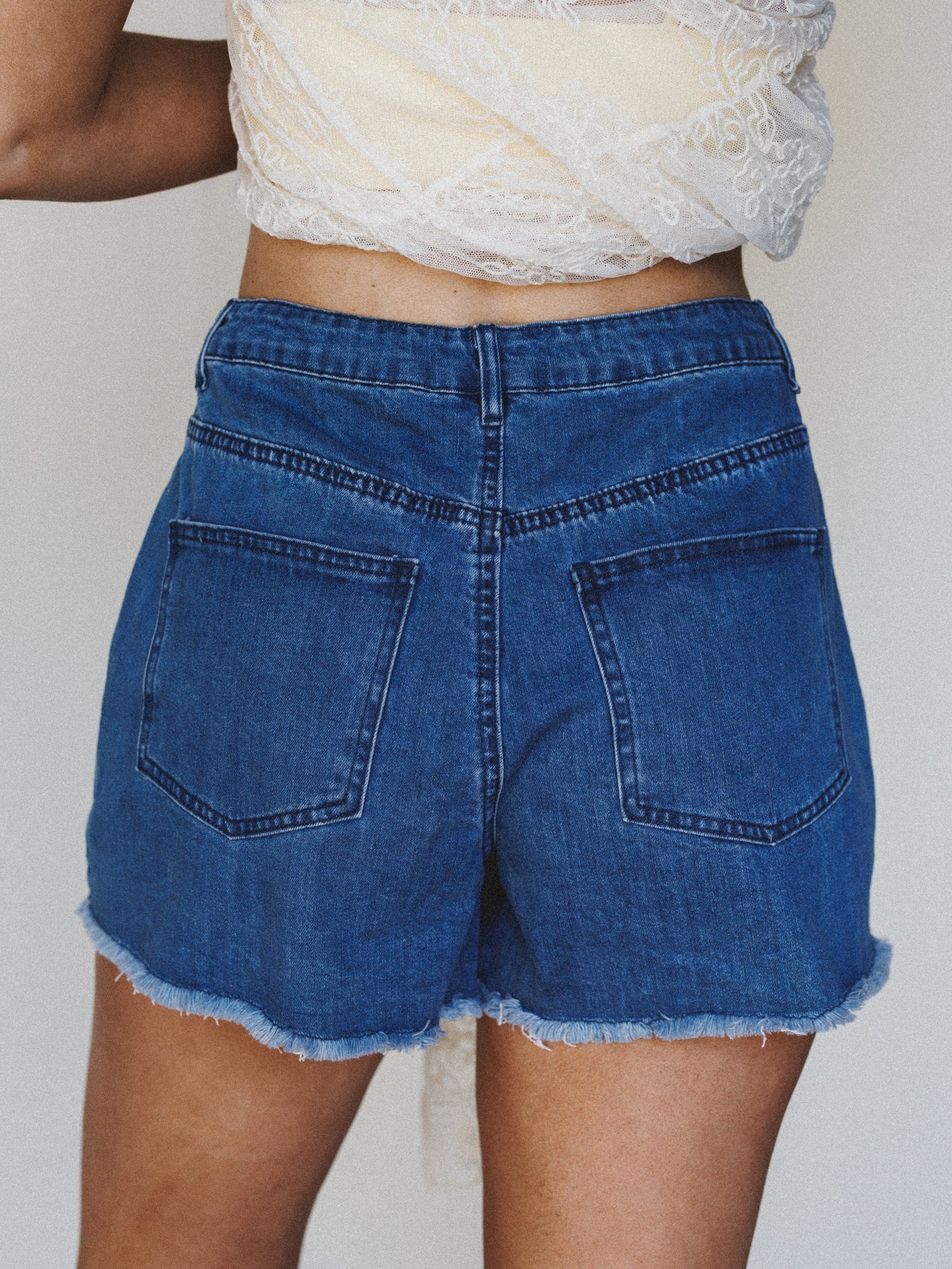 Western Walk Denim Shorts - Dark Wash - Image 4