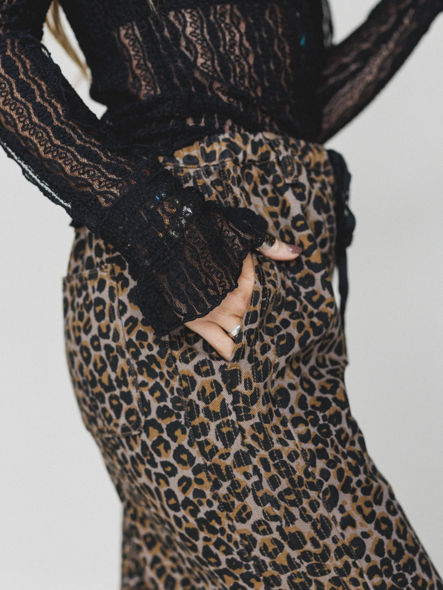 Wild Ease Wide Leg Pants - Leopard - Image 3