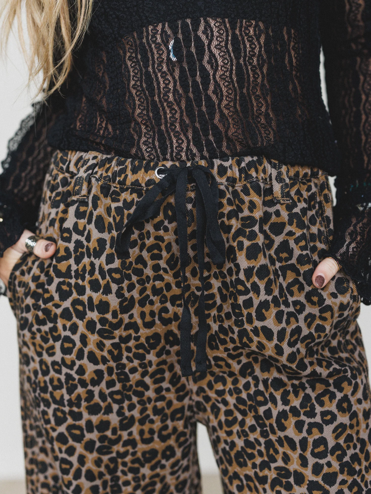 Wild Ease Wide Leg Pants - Leopard - Image 4