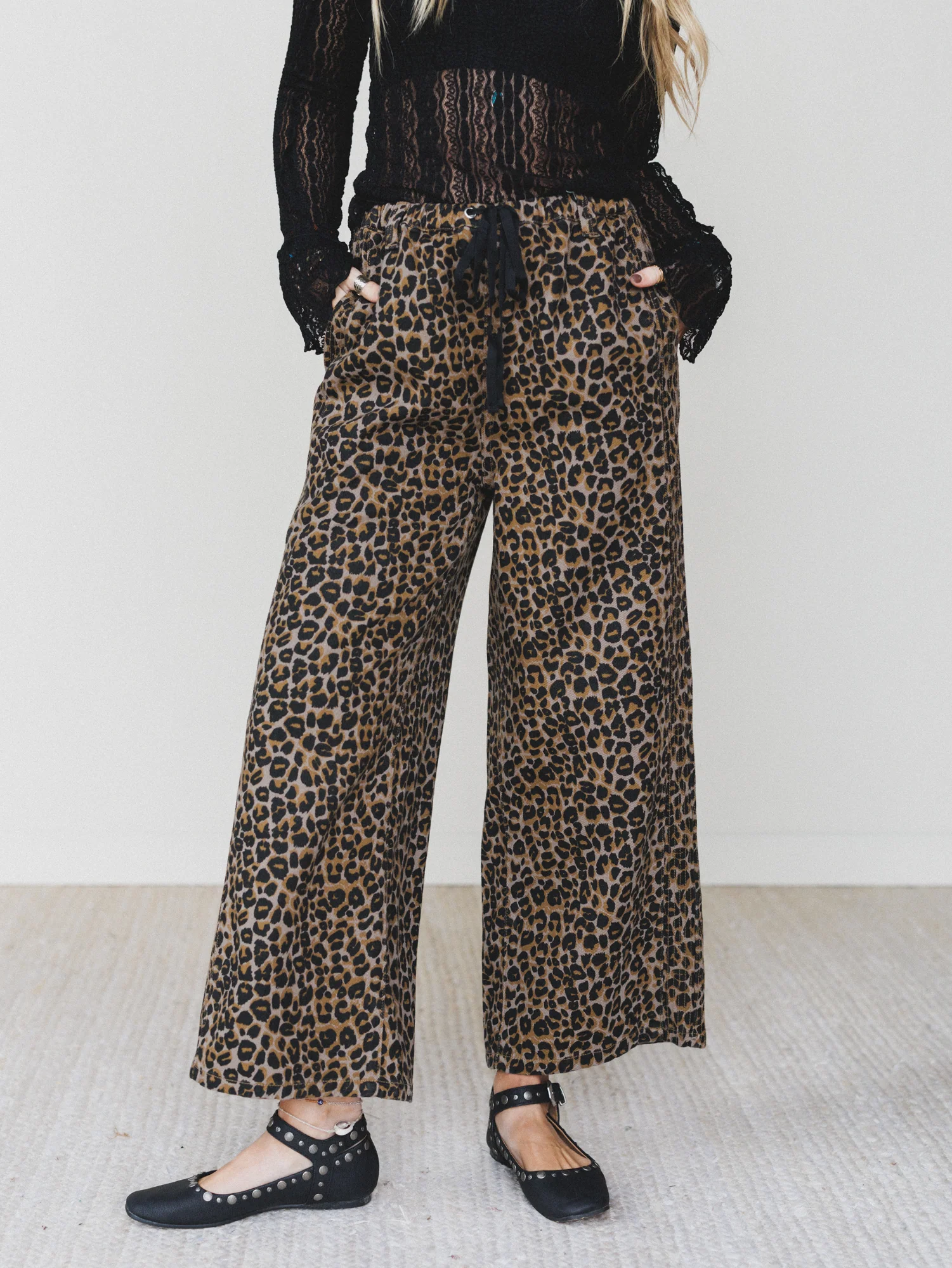 Wild Ease Wide Leg Pants - Leopard - Pre Order