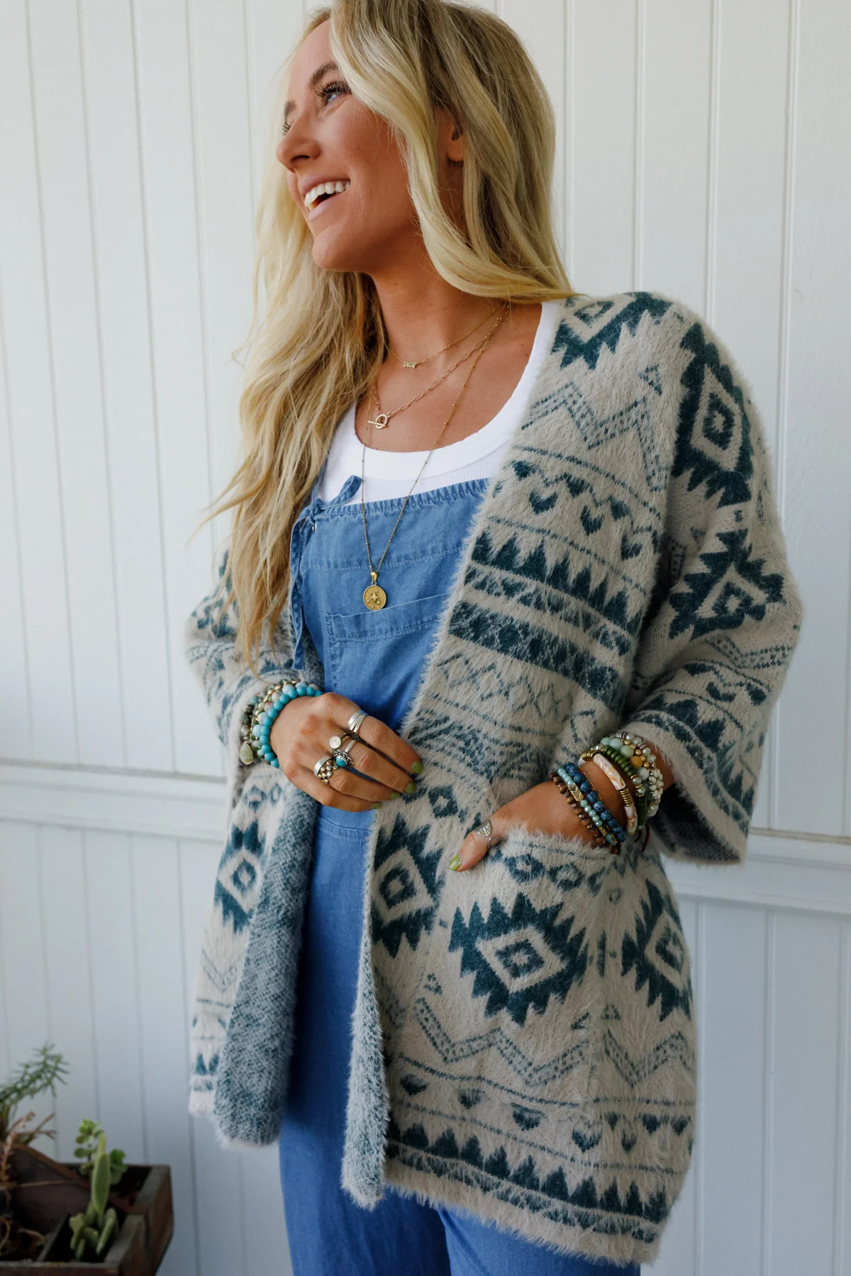 Wild Mesa Cardigan - Teal - Image 3