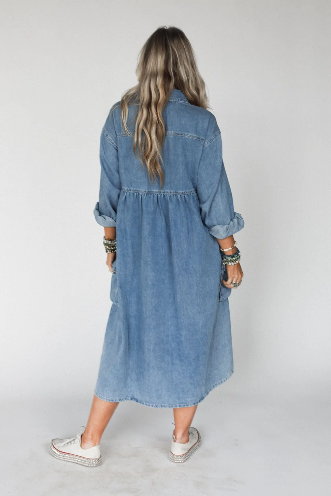 Wild Willow Denim Maxi Dress - Light Denim - Image 6