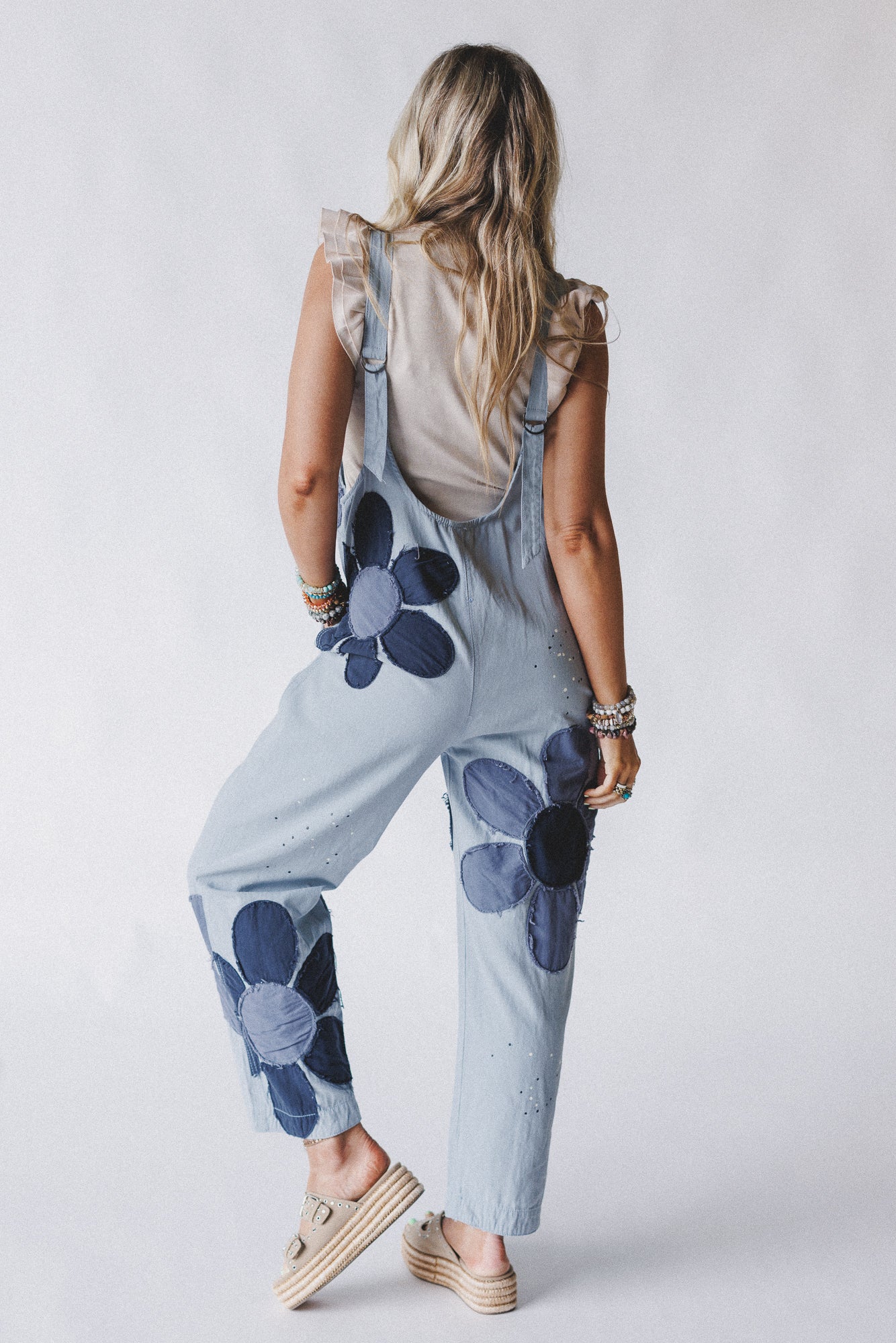 Wild Wish Patchwork Jumpsuit - Blue - Image 6