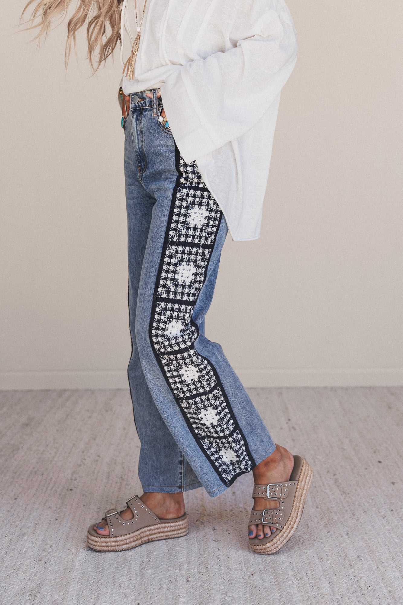 Wildwoven Crochet Jeans - Light Wash - Pre Order