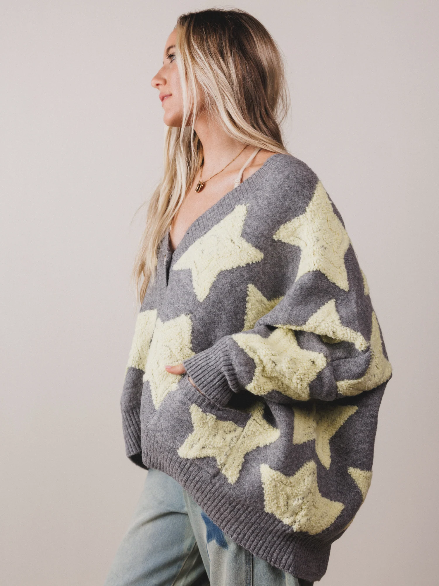 Wrapped In Stars Cardigan - Yellow - Image 4