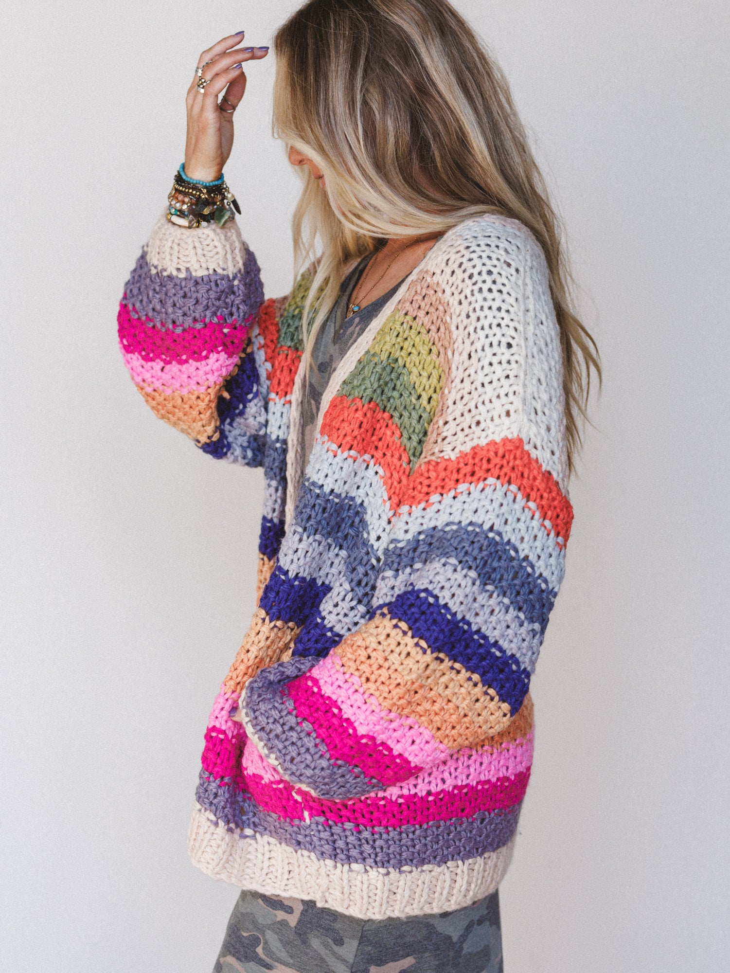 Wrapped up in Color Knit Cardigan - Cream - Pre Order - Image 2