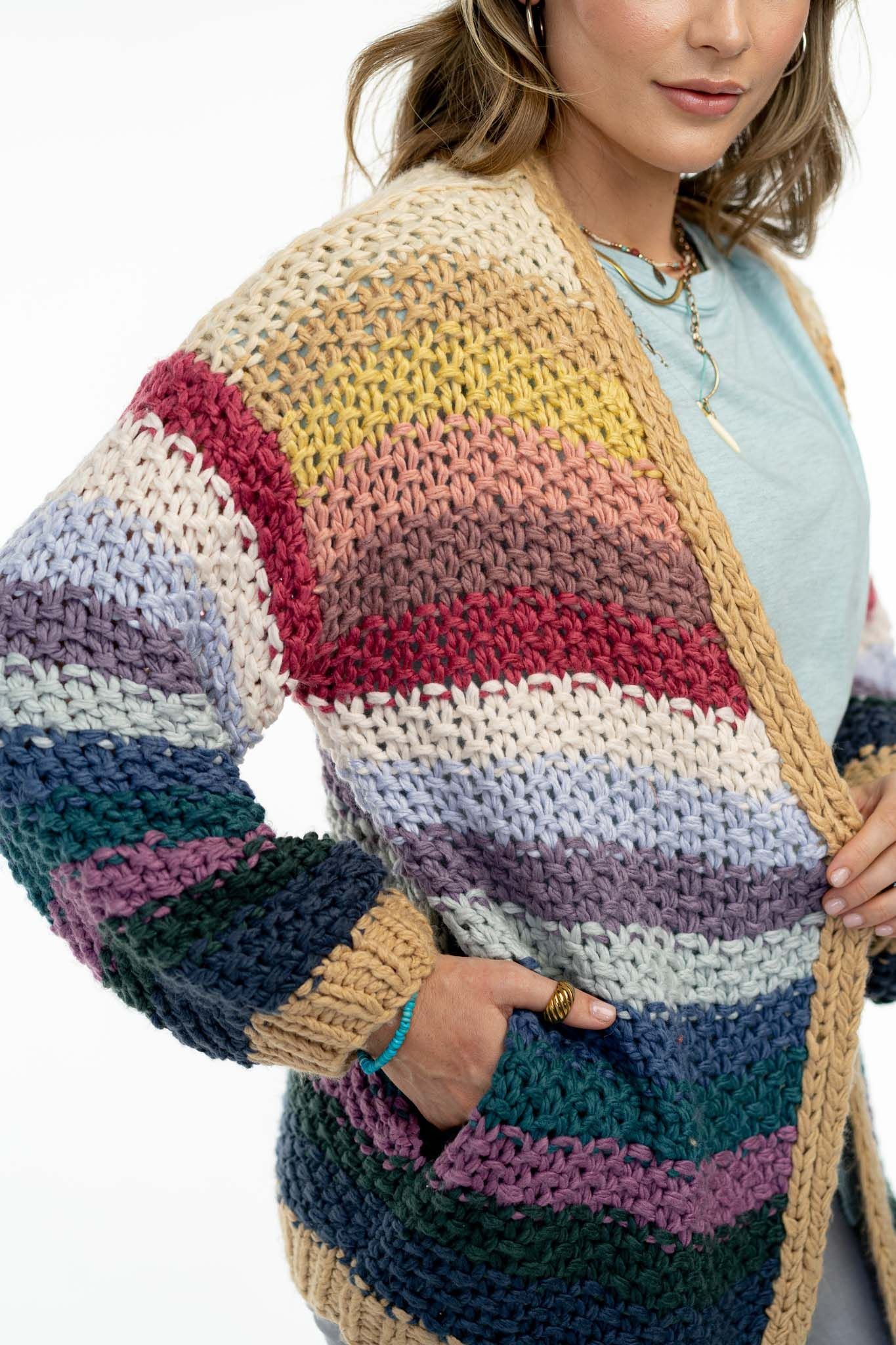 Wrapped up in Color Knit Cardigan - Neutral - Image 3