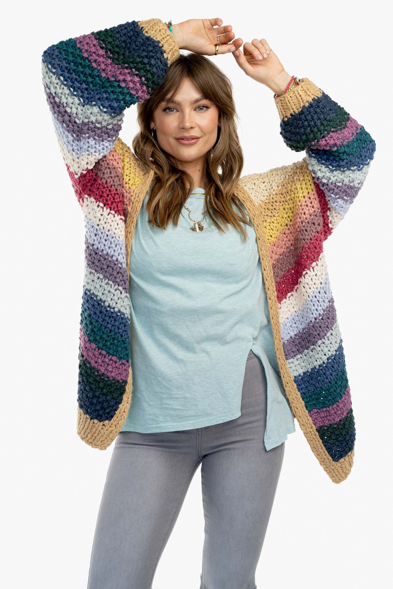 Wrapped up in Color Knit Cardigan - Neutral - Image 4