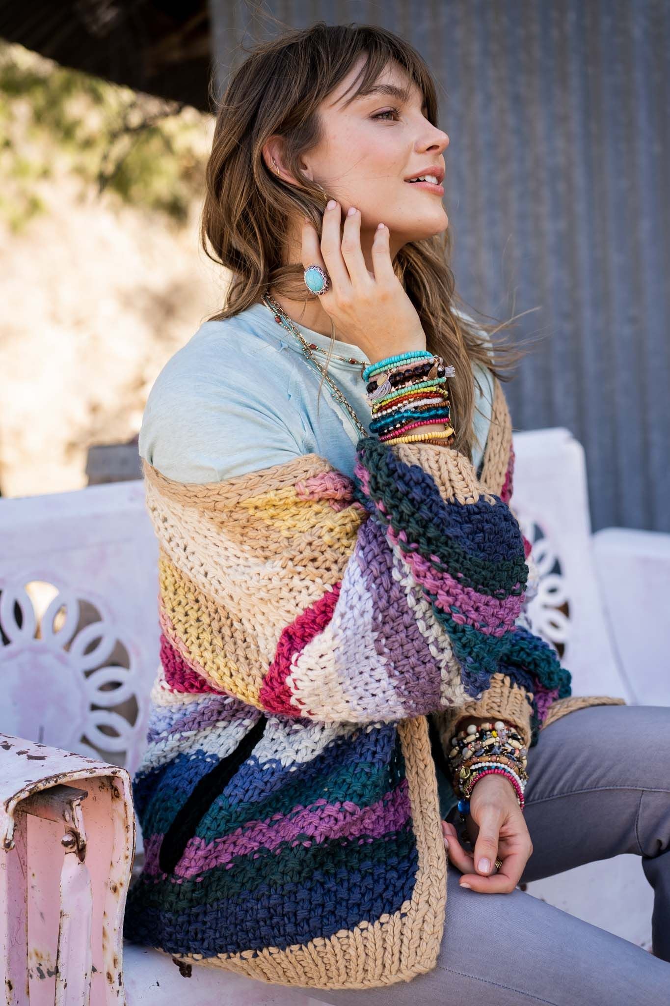 Wrapped up in Color Knit Cardigan - Neutral - Image 9