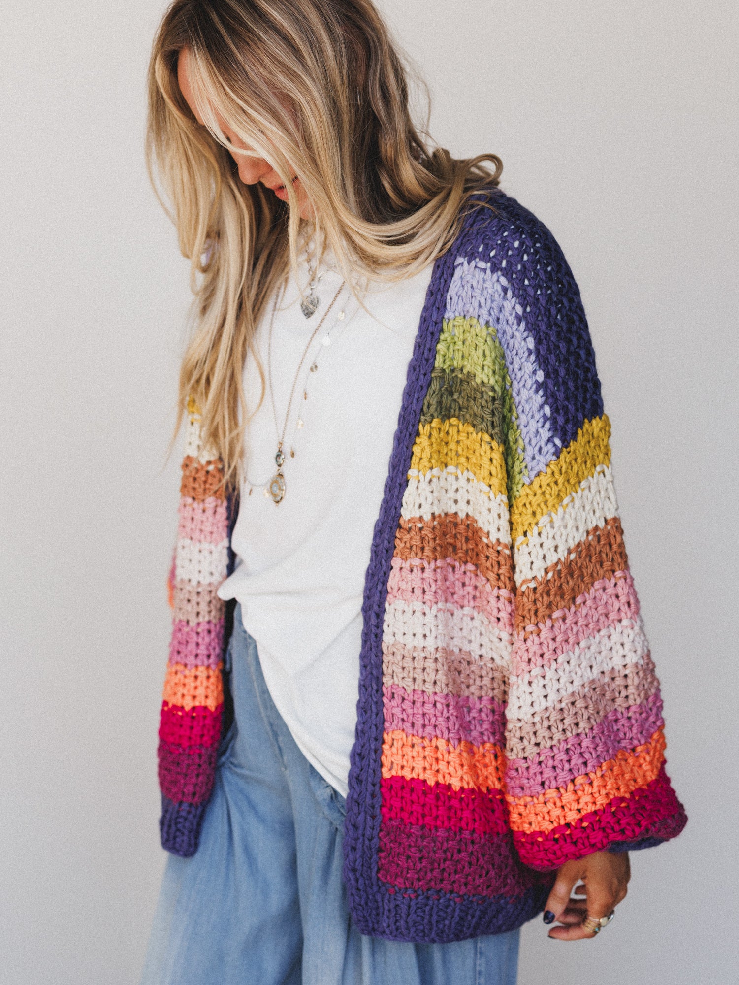 Wrapped up in Color Knit Cardigan - Rainbow - Image 3