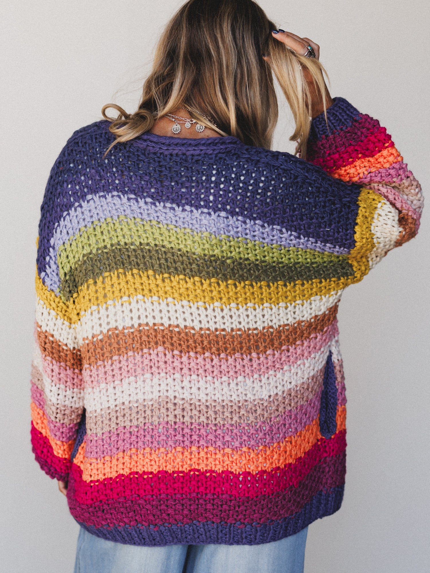 Wrapped up in Color Knit Cardigan - Rainbow - Image 7