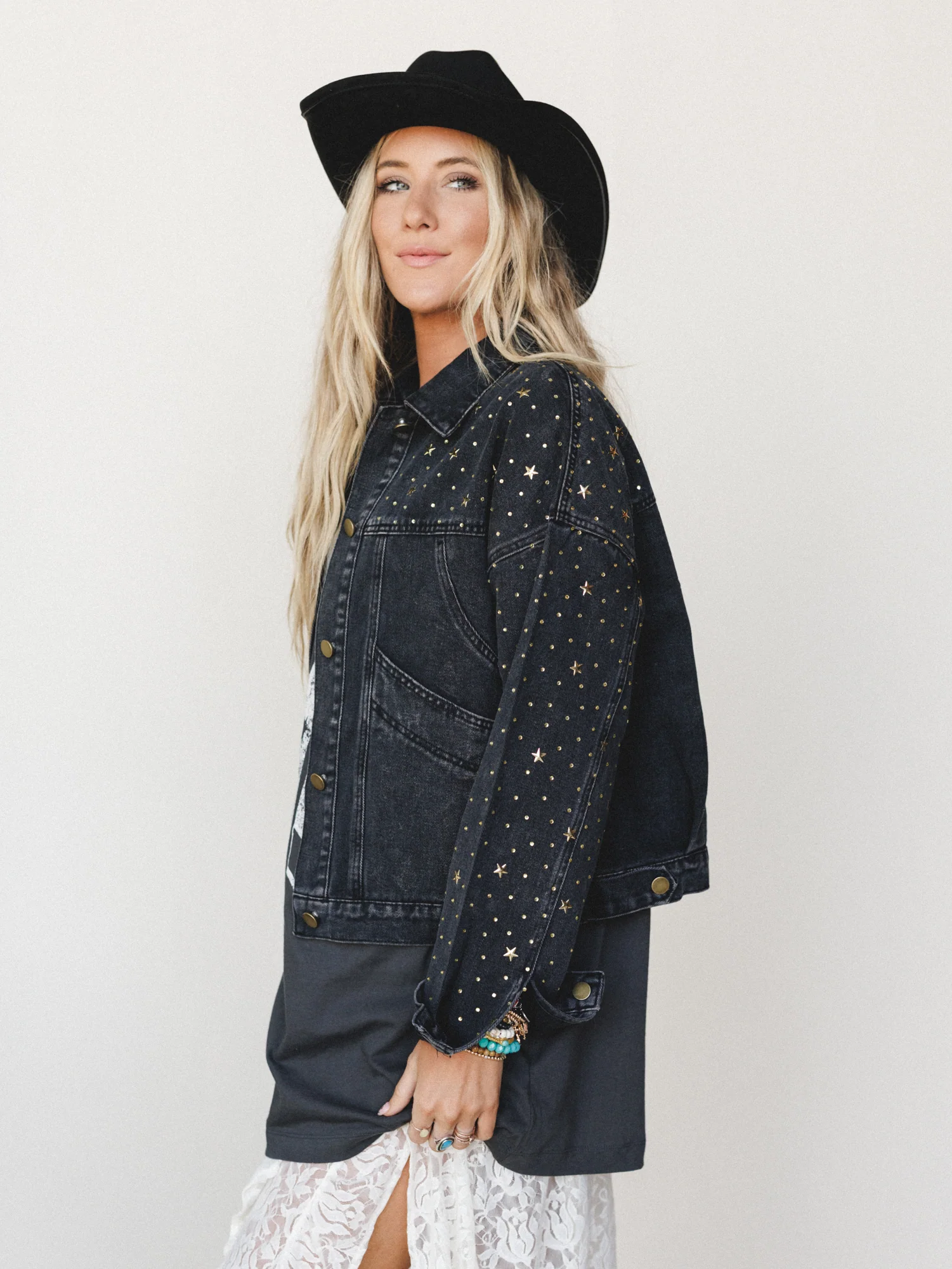 Written In The Stars Denim Jacket - Black - Image 5