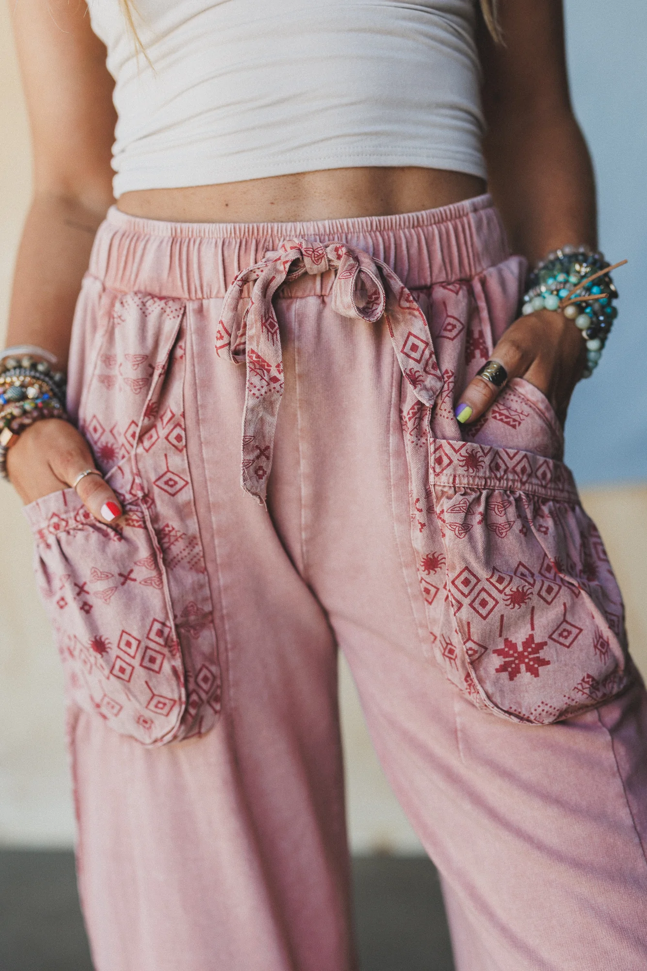 Zyana Wide Leg Pants - Rose - Image 3