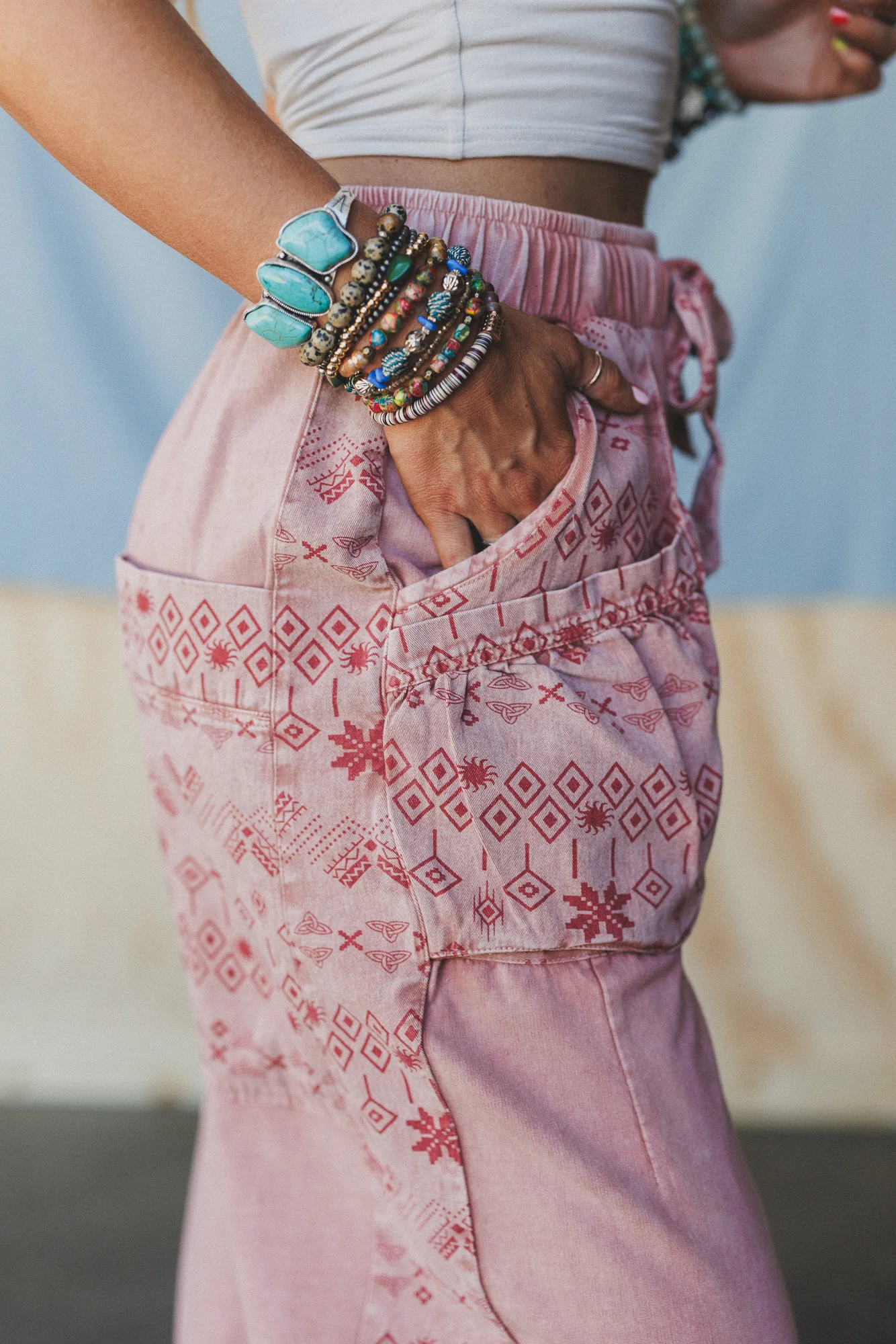 Zyana Wide Leg Pants - Rose - Image 4